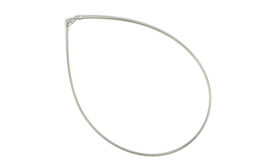 Omega-Reif, Silber, 1 mm x 45 cm Halskette Silberhalsreif
