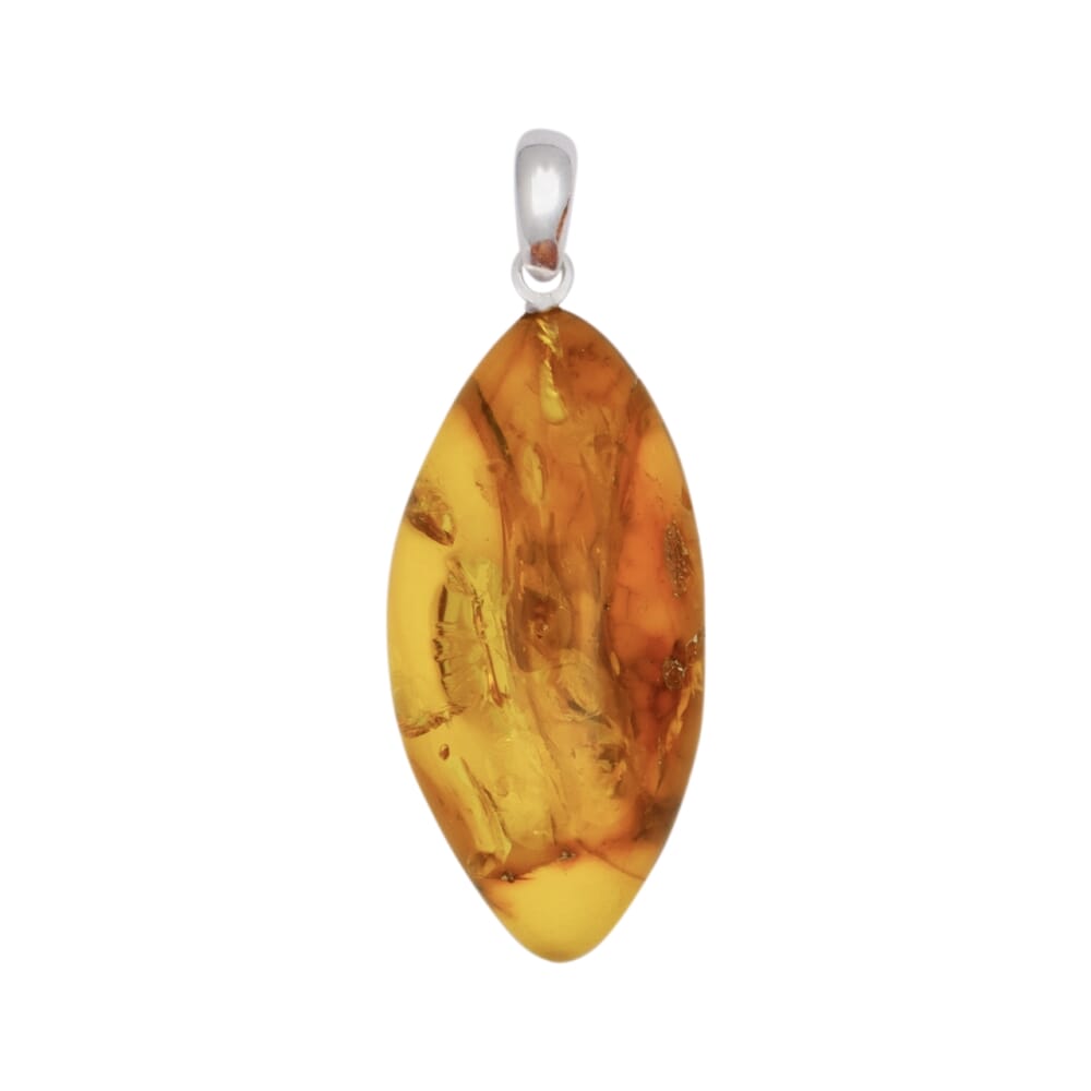 (Trommelstein) Anhänger Bernstein Cabochon