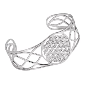 Armreif – Blume des Lebens – versilbert Armreif – Blume des Lebens – versilbert