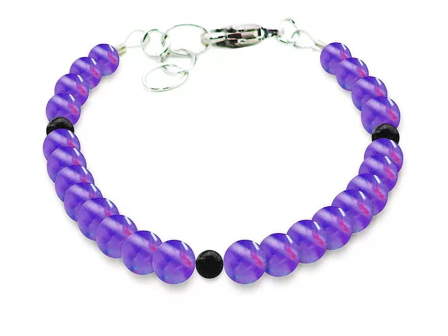Pure Line 6 Amethyst & Onyx Armband 925er-Silber-Verschluss