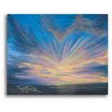 Je 6 Wunschkarten mit Umschlag Kraftbild Flammenhimmel - Kunstdruck