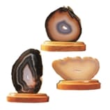 Gartenklangspiel: 6 verschiedene Gartenklangspiele Achatscheiben mit Holzständer