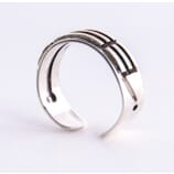 Dragnar - 13 cm hohes Räuchergefäß aus Messing Atlantisring Silber (Damen) offen, 925 Sterling Silber