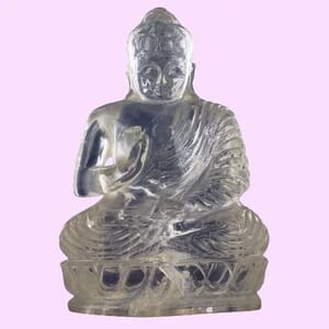Buddha aus Bergkristall, 1090 Gramm, 16 x 11 cm