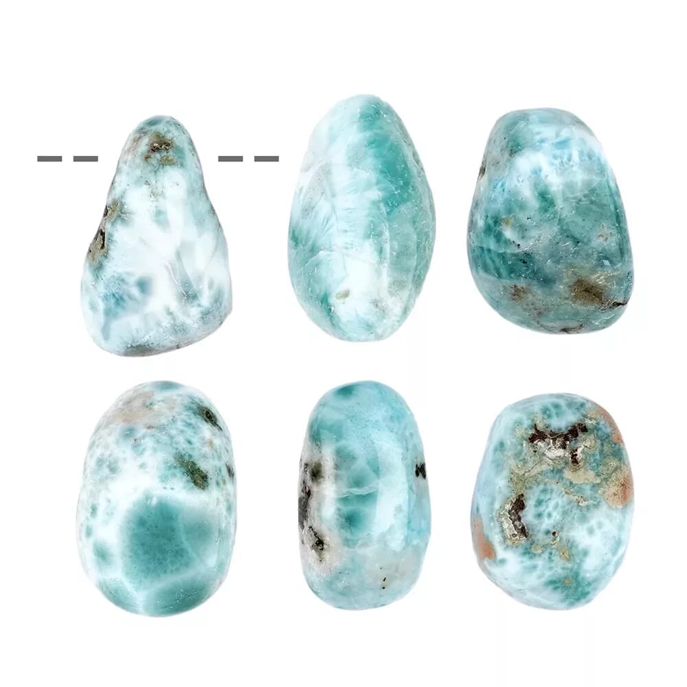 Trommelstein Larimar gebohrt - Atlantisstein