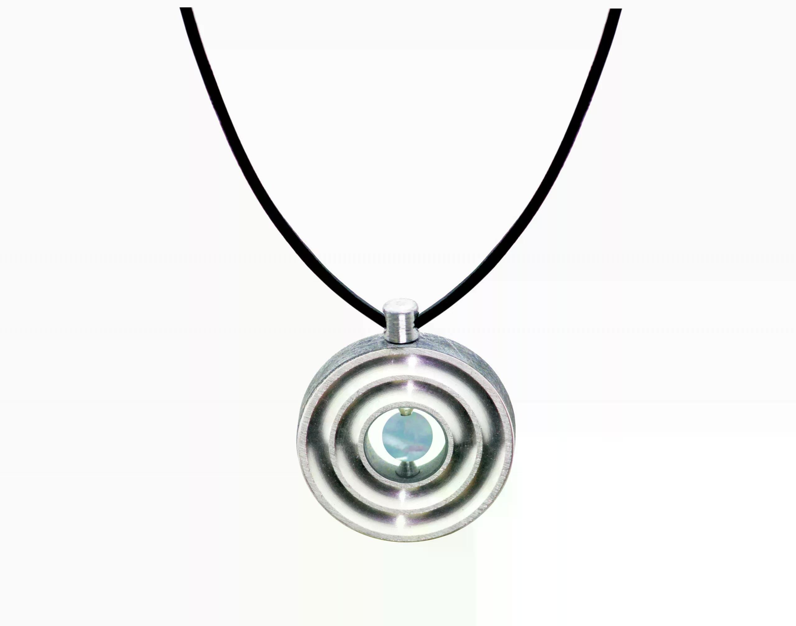 Halskette Aquamarin Echtleder | Lederkette mit Anhänger