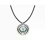 Buddha aus Bergkristall 16 x 11 cm Halskette Aquamarin Echtleder | Lederkette mit Anhänger