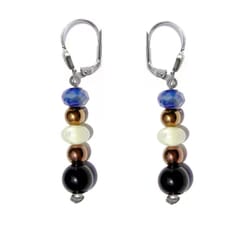 BELLASIX GEM MIX LINE: Ohrringe 925-er-Silber-Verschluss, Lapis Lazuli, Perlmutt, Onyx, Hematine BELLASIX GEM MIX LINE: Ohrringe 925-er-Silber-Verschluss, Lapis Lazuli, Perlmutt, Onyx, Hematine