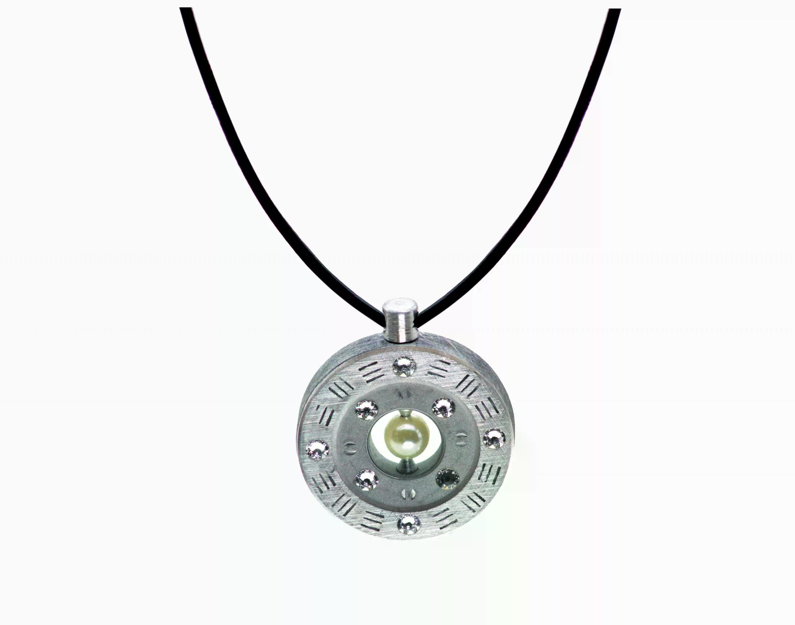 Halskette Muschelkern mit Perle | Lederkette