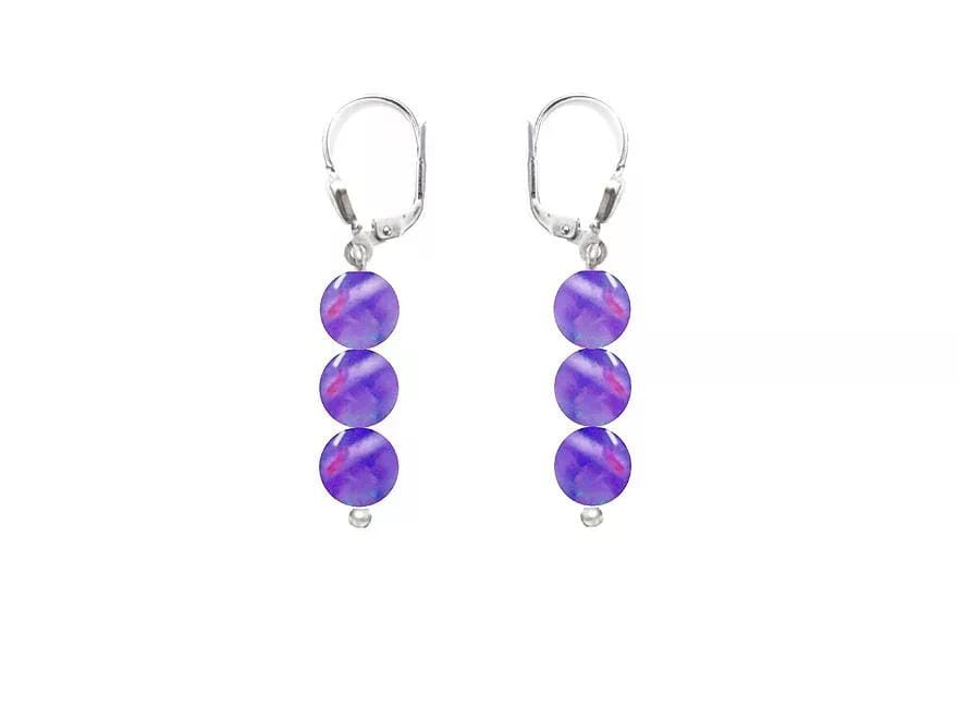 Pure Line 7 Amethyst Ohrringe 925er-Silber-Verschluss