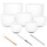 4 verschiedene Harmony Chimes 7er Kristall-Klangschalen-Set gefrostet